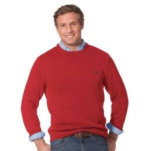 Chaps Men's Red Cotton‎ Crewneck Sweater Classic Fit 2XT Preppy Classic Holiday